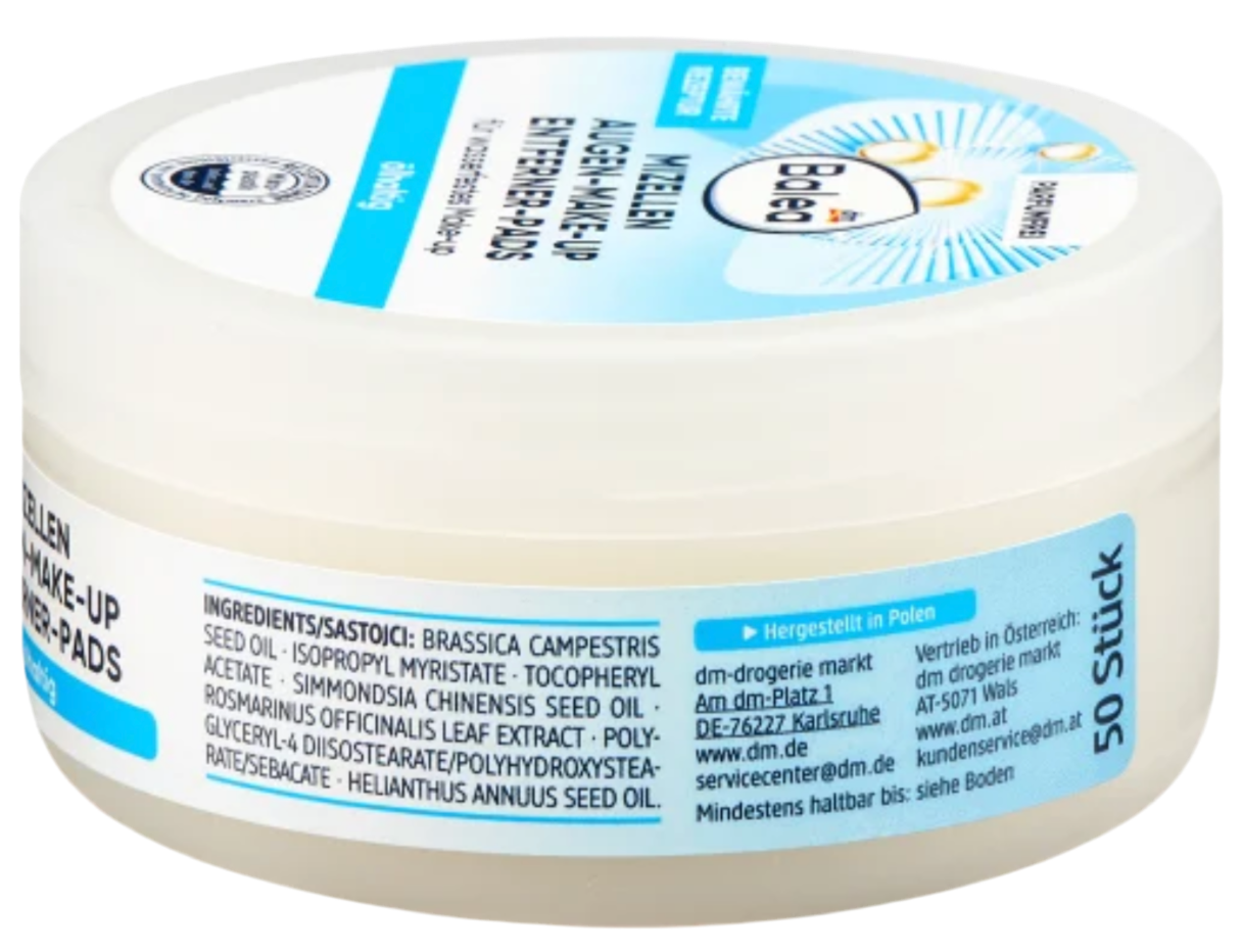 Micellar Eye Makeup Remover Pads, Oil-Based, 50 Pieces