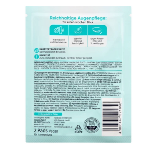 Hydrogel Eye Pads Cactus Water (1 Pair), 2 Pieces