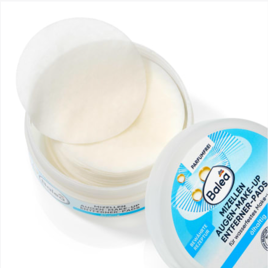 Micellar Eye Makeup Remover Pads, Oil-Based, 50 Pieces